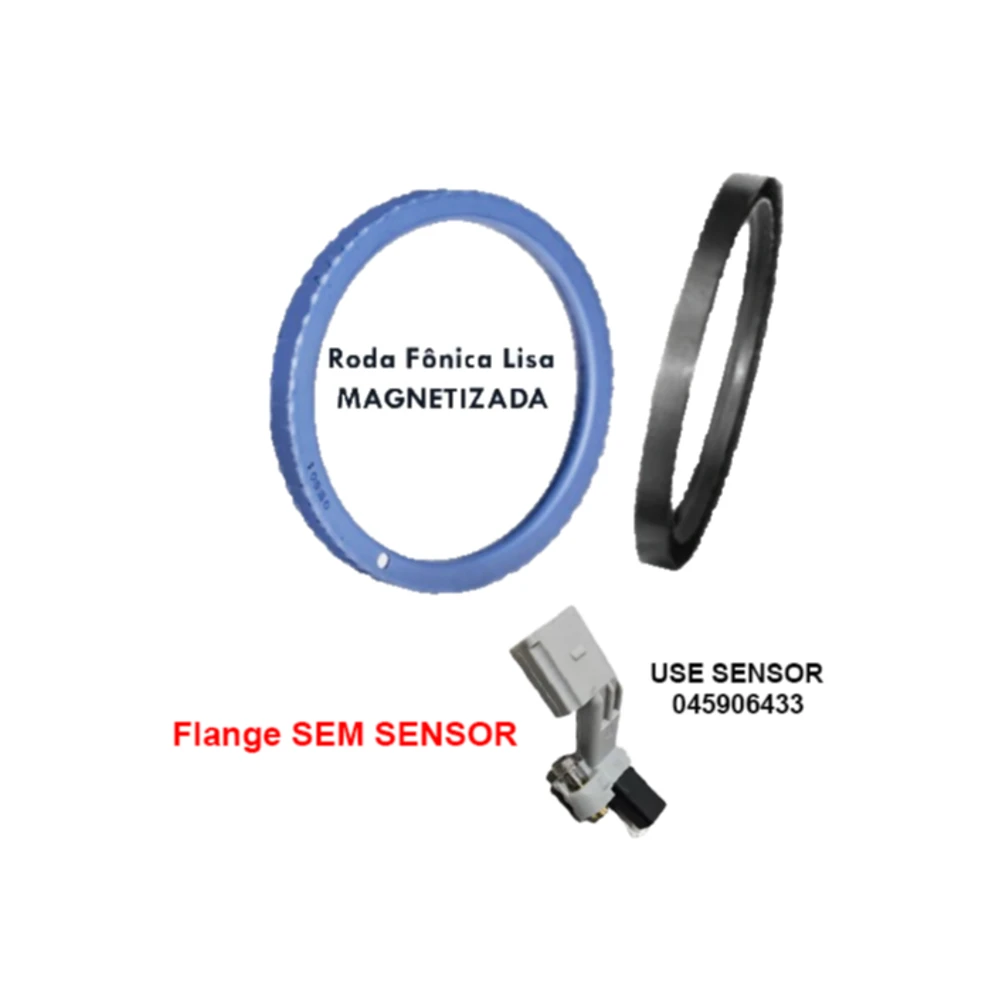 FLANGE/RETENTOR TRASEIRO MOTOR VW GOL/PARATI POWER - FOX/POLO/GOLF 1.0/1.6 - RODA FÔNICA LISA